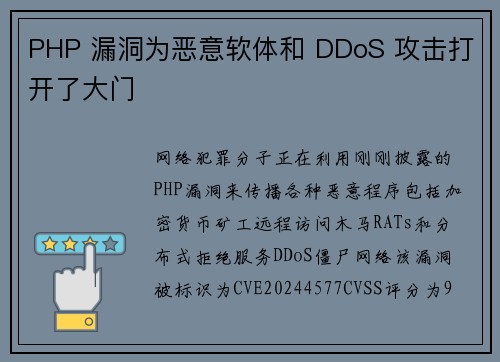 PHP 漏洞为恶意软体和 DDoS 攻击打开了大门